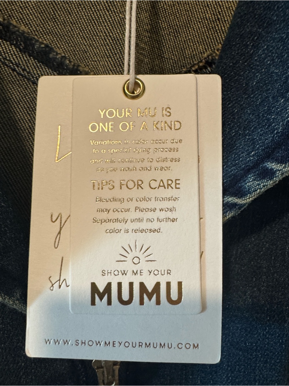 Show Me Your MuMu Dark Blue Denim Wide-Leg Jacksonville Jumpsuit with Belt. - Picture 3 of 8